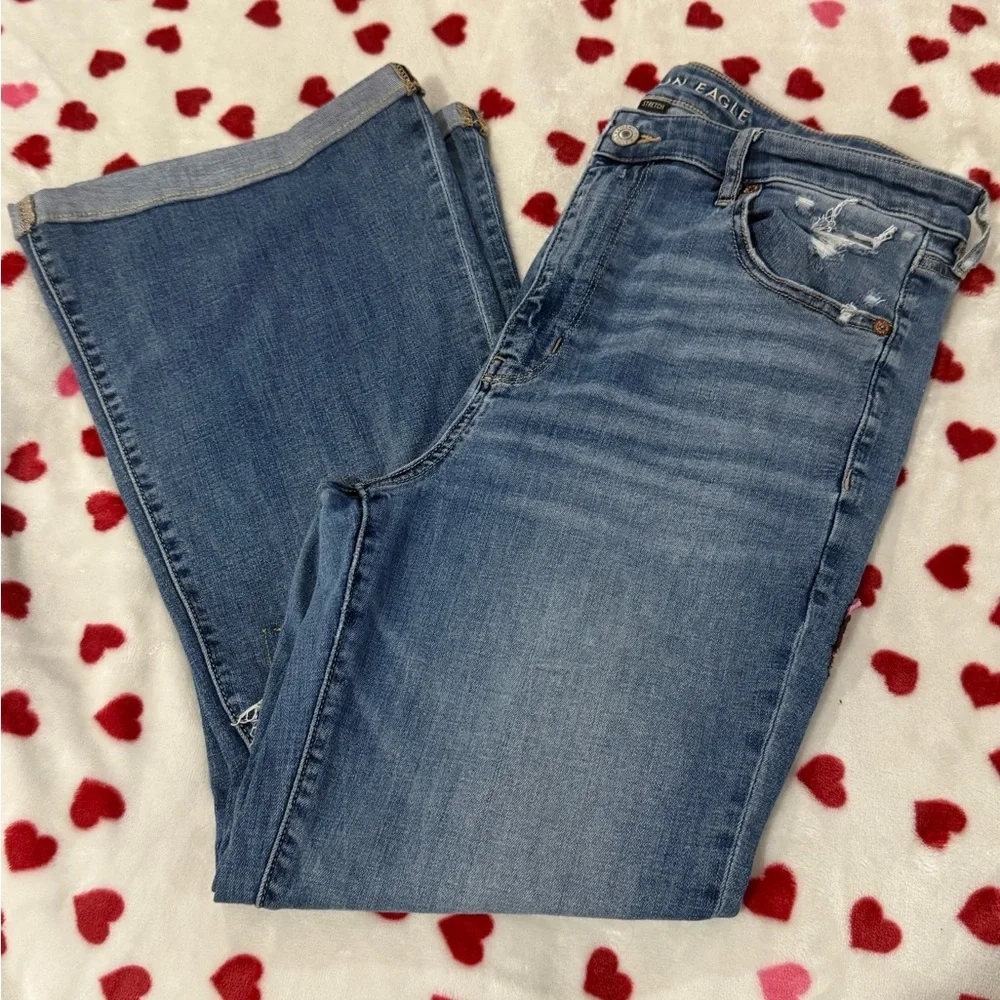 American Eagle Outfitters Blue Denim Flare Jeans
